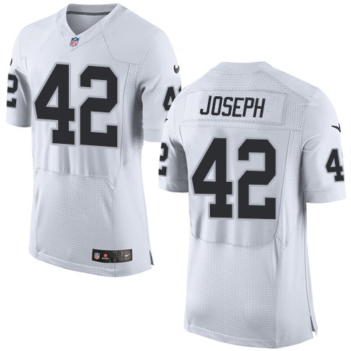 Men's Elite Karl Joseph Nike Jersey White Road - #42 NFL Oakland Raiders